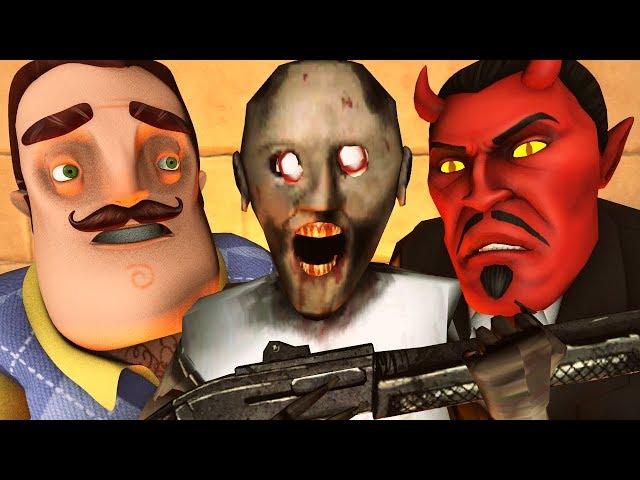 ГРЕННИ против ПРИВЕТ СОСЕД 2 (Granny vs Hello Neighbor АНИМАЦИЯ)