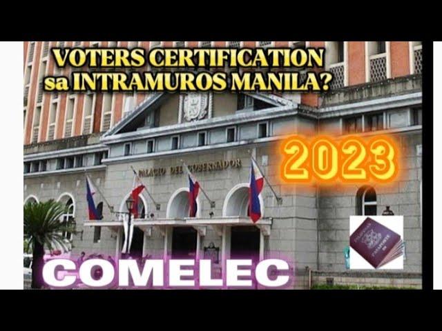 PAANO KUMUHA NG VOTERS CERTIFICATE SA INTRAMUROS |COMELEC MAIN OFFICE| VOTERS CERTIFICATION #vlog189