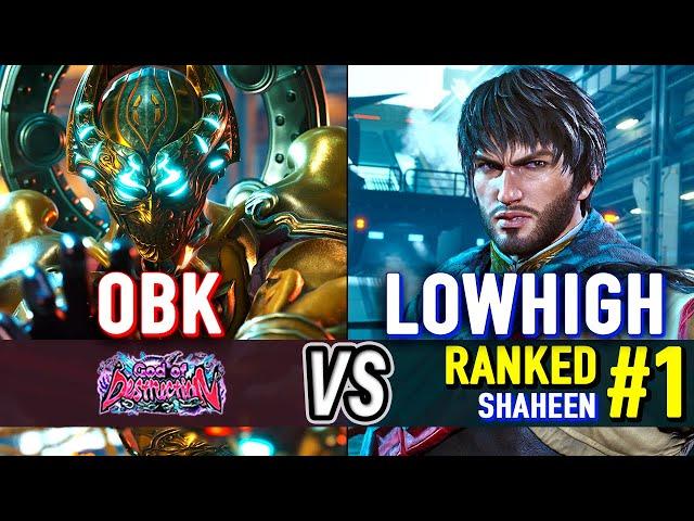 T8  OBK (Yoshimitsu) vs LOWHIGH (#1 Ranked Shaheen)  Tekken 8 High Level Gameplay