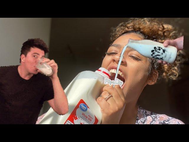 Milk chug challenge!! (I threw up @ the end)