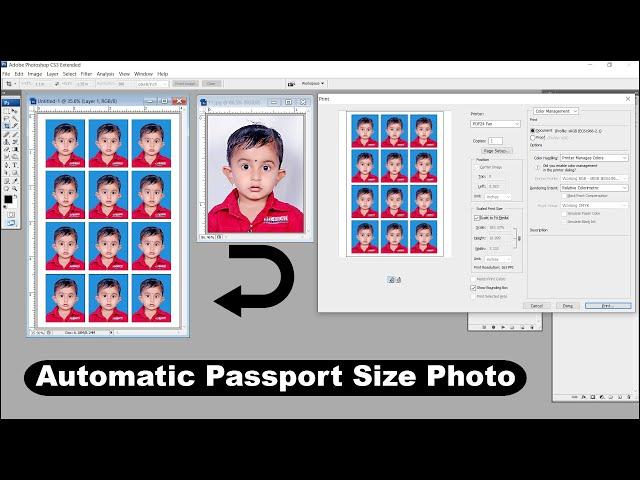 Automatic Passport Size Photo Making Tutorial in Photoshop || How To make Passport Size Photo