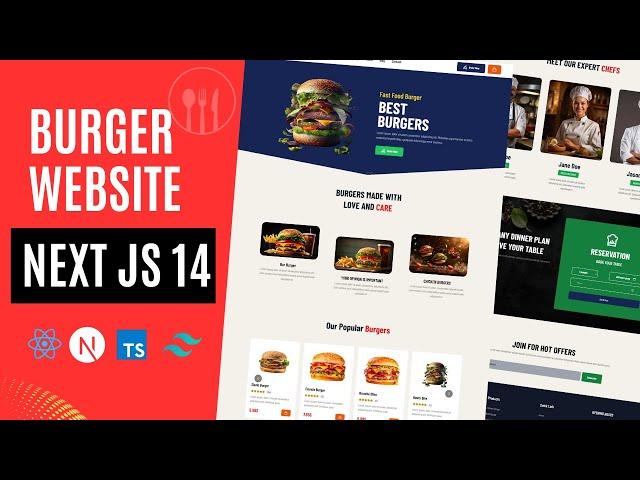 Build and Deploy a Modern Burger Shop Website with Next.js 14, React, TypeScript, and Tailwind CSS