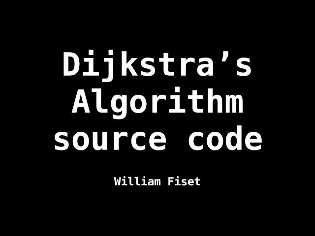 Dijkstra's Shortest Path Algorithm | Source Code | Graph Theory