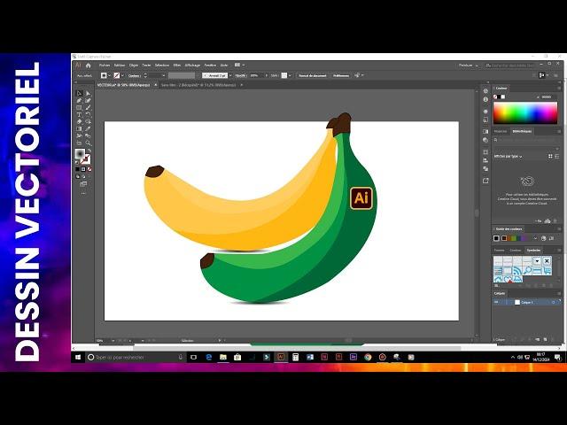 VECTOR DRAWING IN ILLUSTRATOR: Drawing a banana