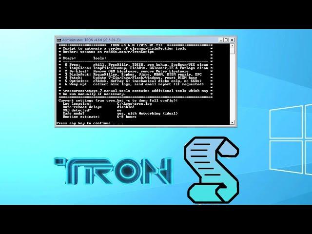 TRON Script - Remove Malware & Virus, speedup Windows PC - A guide to TRY recovery of compromised PC