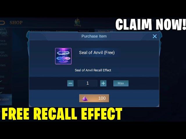 CLAIM FREE RECALL EFFECT 2021 IN MOBILE LEGENDS