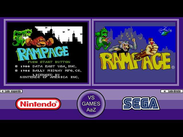 Rampage (NES VS Master System) - Side By Side Comparison Graphics