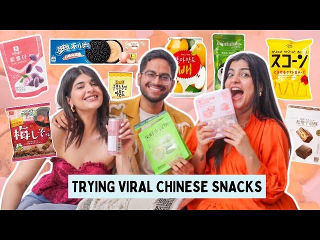 TRYING VIRAL CHINESE SNACKSFOOD CHALLENGE MONTH ep 2 ft. @deekshakhuranaa @kritikathatbohogirl