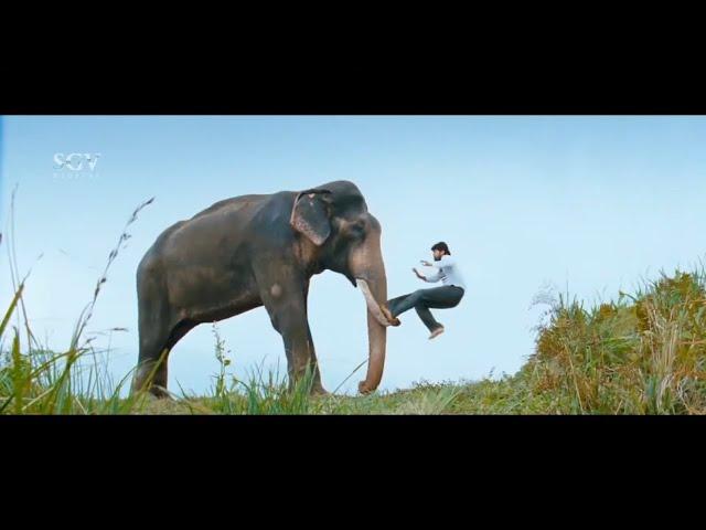 Yash Tamed Arrogant Elephant in Forest - Beautiful Scene From Gajakesari Kannada Movie