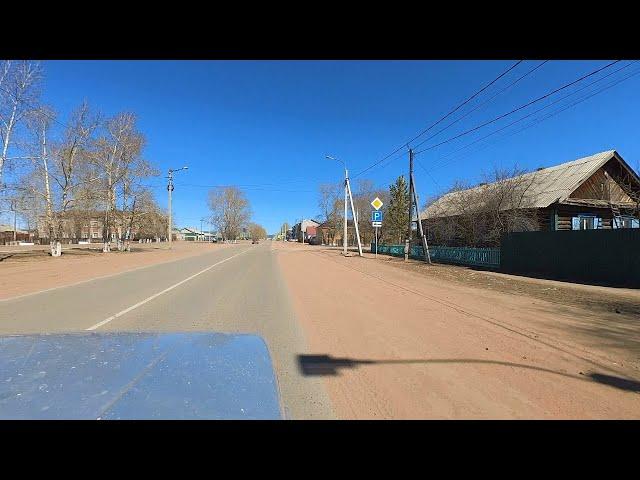 Buryatia - a car ride in the Buryat village of Khorinsk. Life in Russia