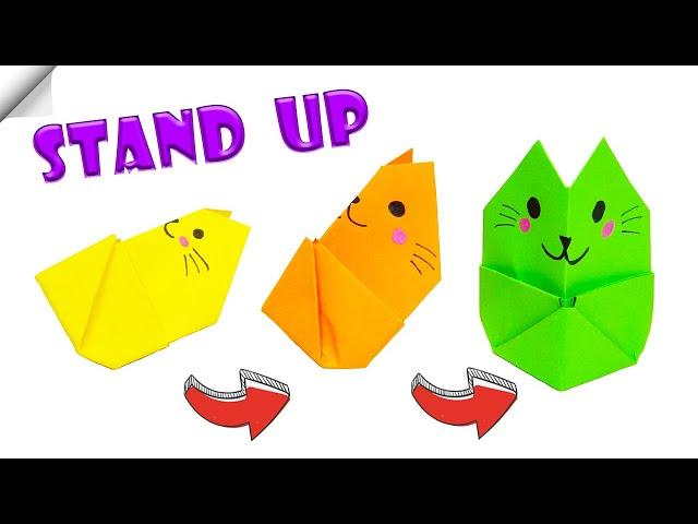 Stand up paper cat | Origami FIDGET TOY EASY | Paper toy antistress