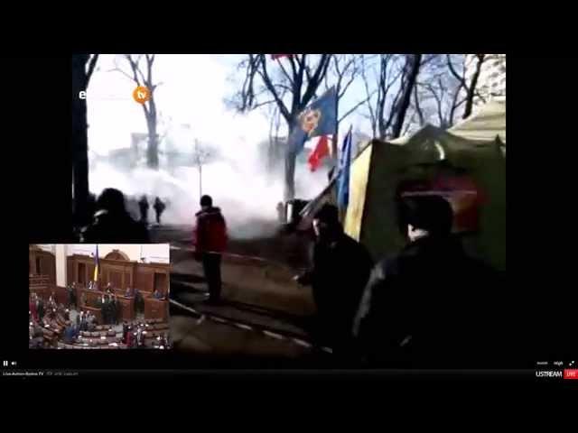 Riot Police Tear Gas Euromaidan Protesters In Kyiv Ukraine