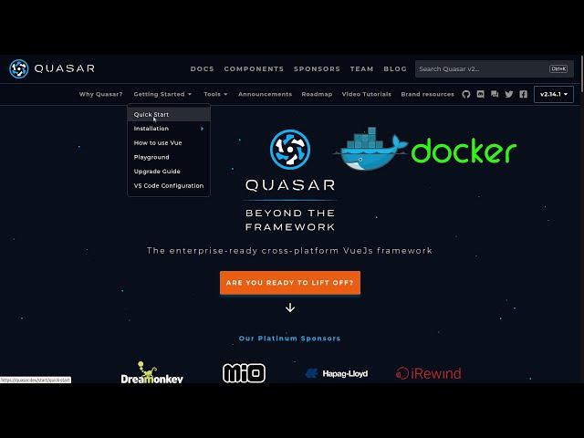 Quasar and Docker. Быстрый старт. Первое приложение на Vue.js