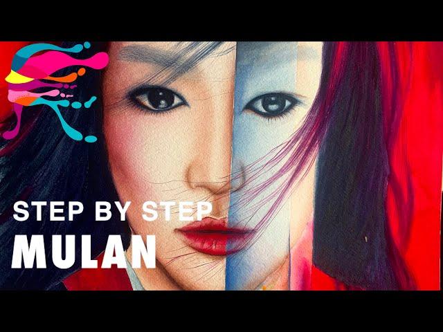 How to Paint Mulan Portrait Step by step Guide| DISNEY