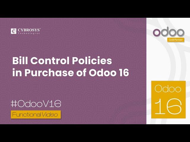 Bill Control Policies in Purchase of Odoo 16 | Odoo 16 Enterprise Edition