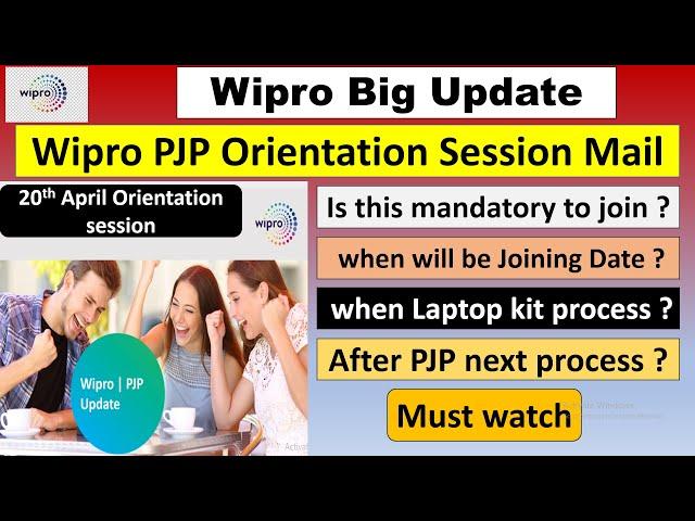Wipro PJP Orientation Session Mail Update | Wipro PJP | Onboarding | PBL App Joining Letter #Wipro