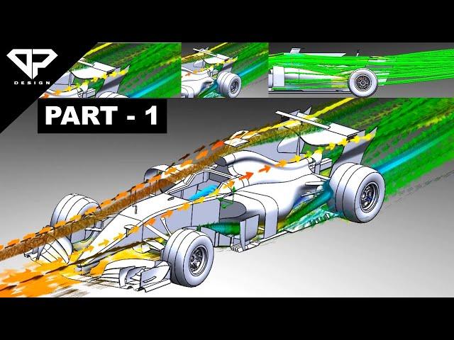 Solidworks Flow Simulation Tutorial (CFD) : Formula one car Aerodynamics simulation (Part 1)