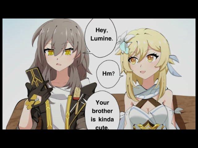 Stelle crushing on Aether  (Genshin Impact and Honkai Star Rail comic dub)