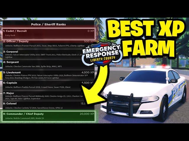 BEST WAY To GET XP On The POLICE TEAM in 2024! (Emergency Response Liberty County)