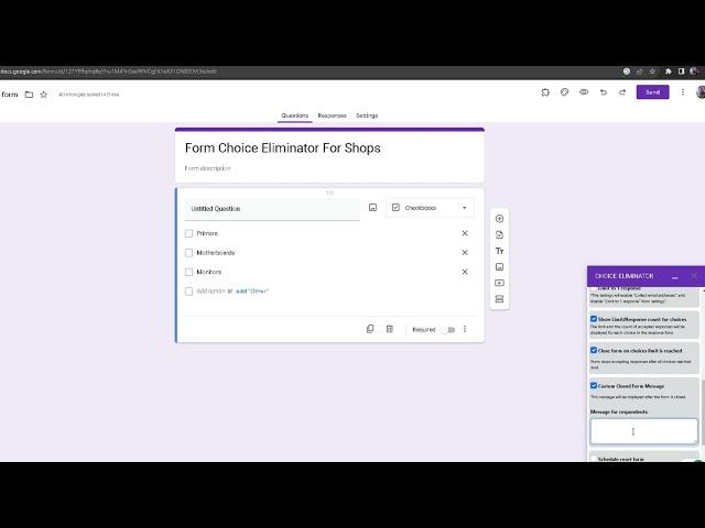 Introducing the New Feature: Google Forms Choice Eliminator