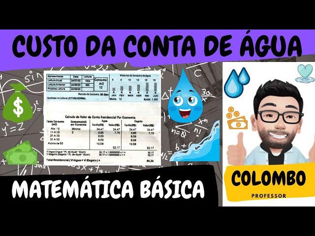 Como calcular o custo da conta de água?  - MATEMÁTICA BÁSICA