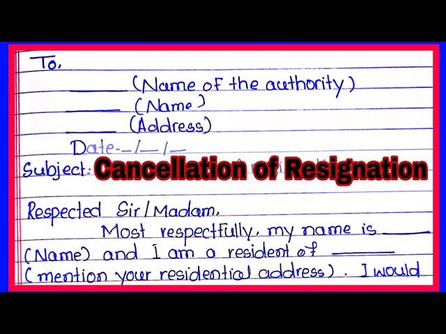 Request letter for registration cancellation | Registration cancellation request letter in English