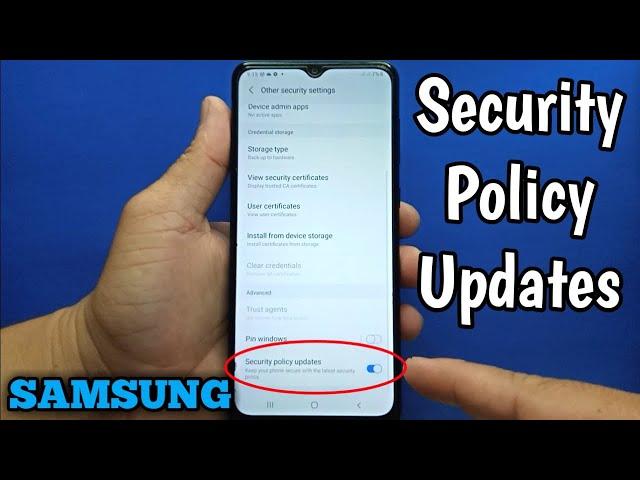 How to Enable/Disable security policy updates on Samsung Galaxy A02