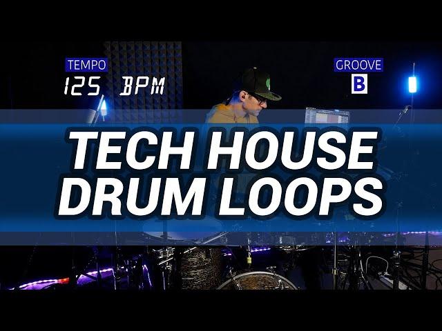 Tech House drum loops 125 BPM // The Hybrid Drummer