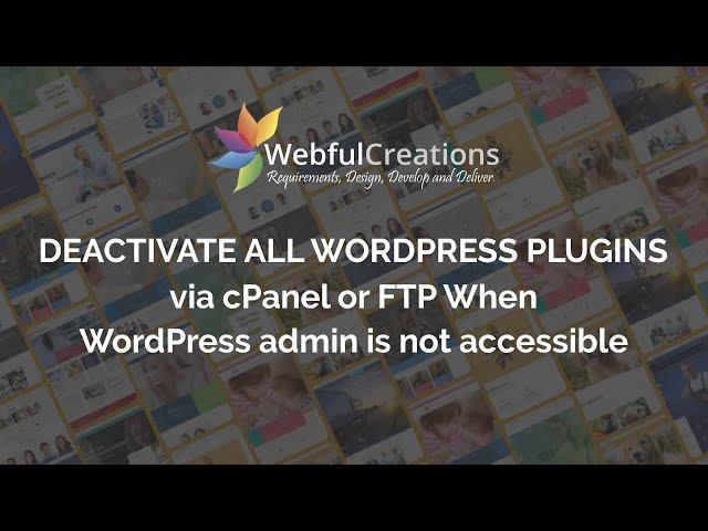 How to Deactivate all WordPress plugins via cPanel or FTP When WordPress admin is not accessible
