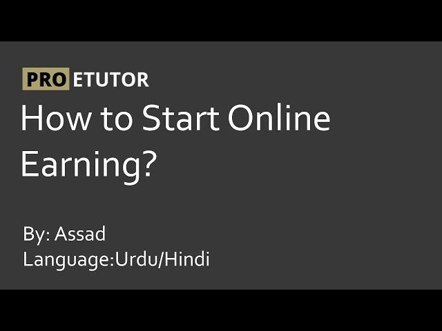 Learn how to earn online Urdu/Hindi