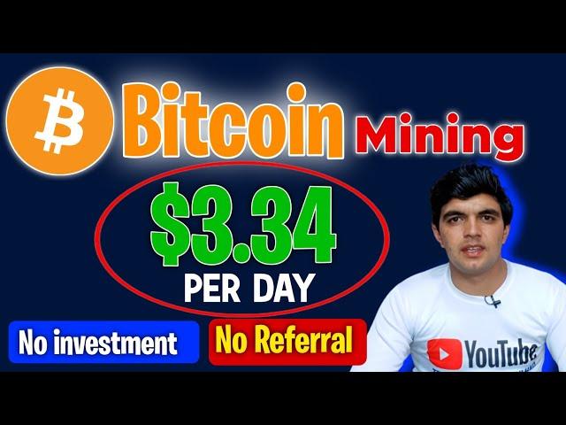 Real Bitcoin Mining from mobile  $3.34 Dollars Daily without investment || Bitcoin Mining