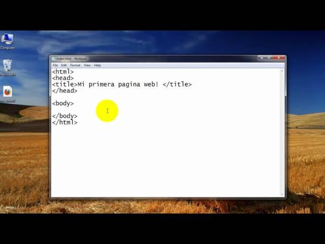 Como crear una pagina web completa en HTML - 1