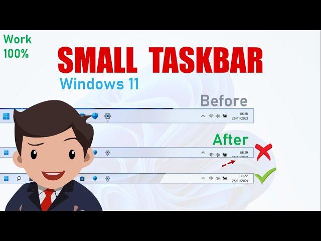 2 How to make the Windows 11 Taskbar small, SMALL TASKBAR