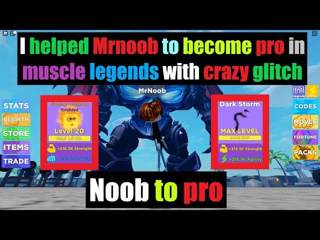 I helped Mr.noob with crazy glitch pets and aura in Muscle Legends | Roblox