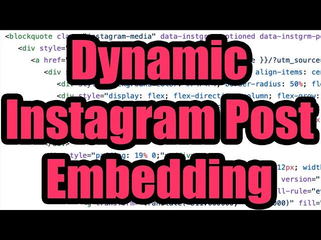 How to Embed ANY Public Instagram Post With JUST HTML