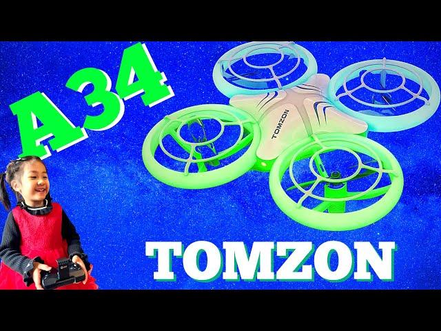 First Drone? Get One That Flies Great & Lights Up! Tomzon A34 Review and Instructions! #tomzona34
