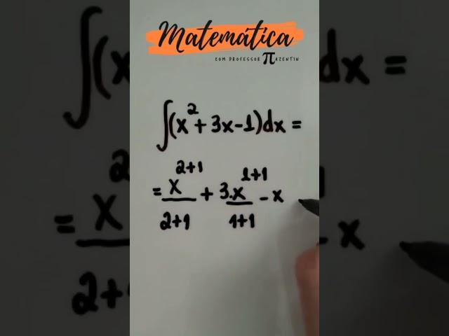 Integral indefinida. #calculo_integral #matemática #shorts #integral_calculus #math #matematica