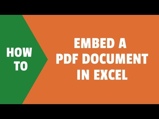 How to Embed a PDF Document in Excel (Step-by-Step)