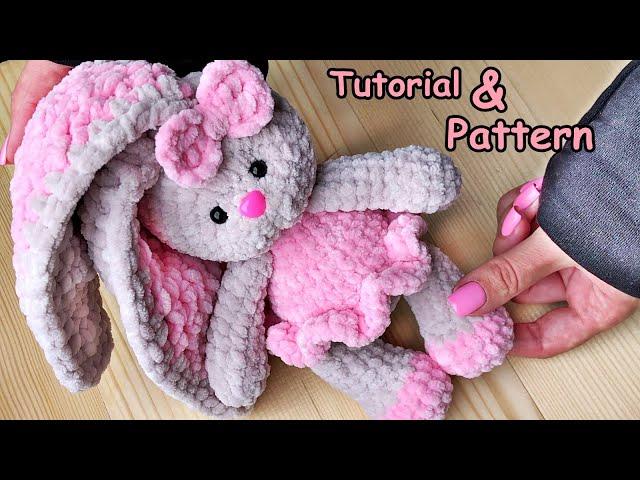 Crochet BUNNY / RABBIT with colored ears  Amigurumi / Tutorial Part 1