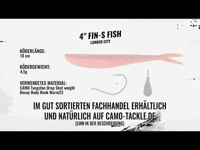 Lunker City 4" Fin-S Fish - Drop Shot Rig Einzelhaken Unterwasservideo