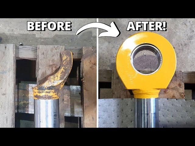 Replace BROKEN Eye on Hydraulic Cylinder for CAT D10 Dozer | Machining, Welding, Milling