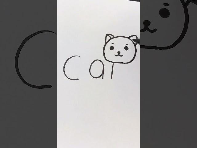 How to draw a simple Cat   #SimpleArt #Shorts #drawing #draw #art #paint