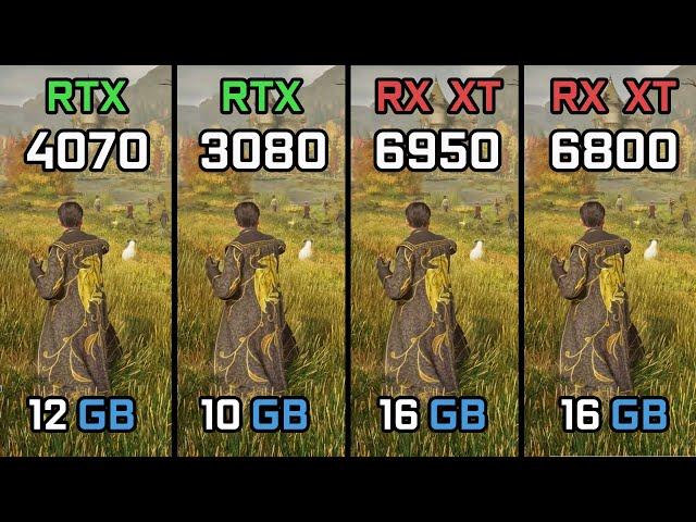 RTX 4070 vs RTX 3080 vs RX 6950 XT vs RX 6800 XT Test in 12 Games