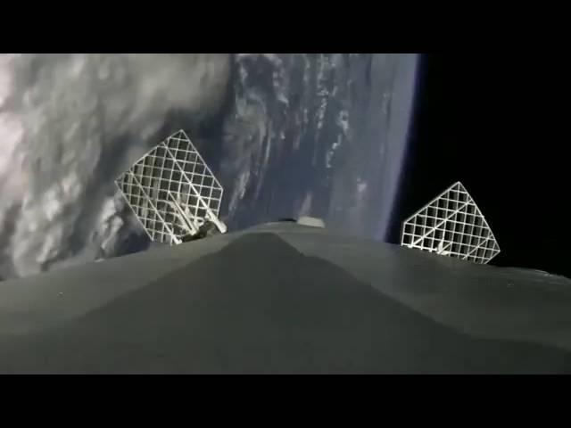 Spacex rocket landing with camera onboard