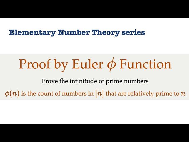 Use Euler Phi Function to Prove the Infinitude of Prime Numbers