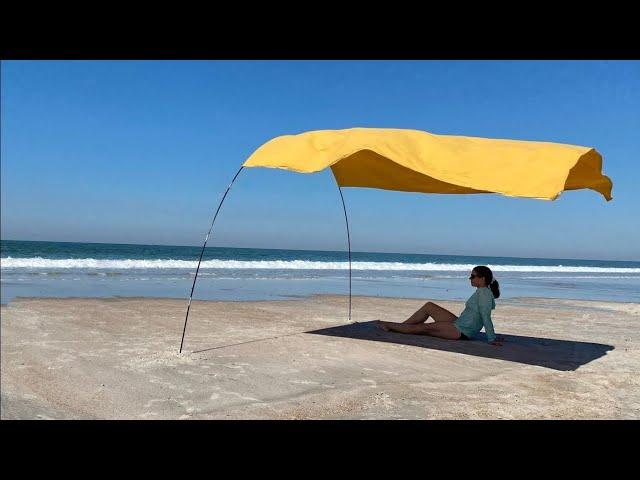 Homemade DIY Beach Shade Canopy Setup and Improvements to Windproof Sun Shade