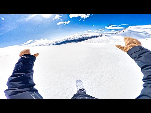 POV: Snowboarding powder ALONE. (Snow ASMR)