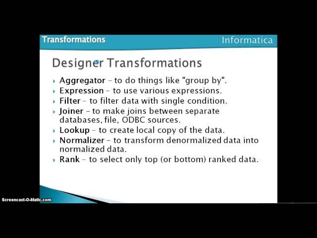 Informatica Power Center Designer Overview Part 1