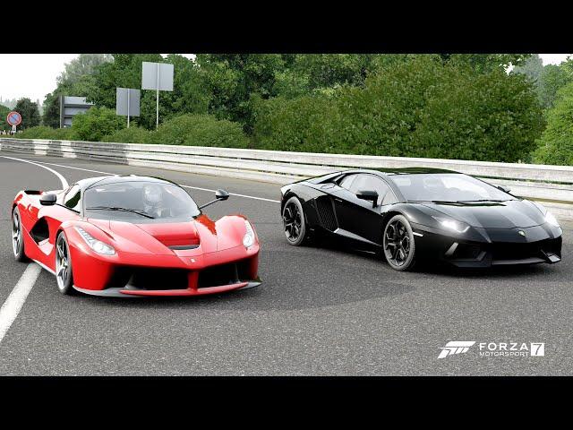 Forza 7 Drag race: LaFerrari vs Lamborghini Aventador Twin-Turbo