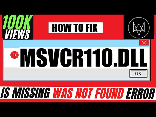  How To Fix MSVCR110.dll is Missing from computer Error  Windows 10/11/7  32/64 bit